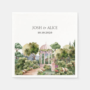 Servilleta De Papel Acuarela Elegante jardín verde