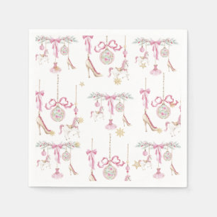 Servilleta De Papel Acuarela Feliz Navidad Cascanueces ballet rosa