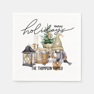 Servilleta De Papel acuarela festiva moderna Santa Claus Blanco