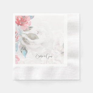 Servilleta De Papel acuarela floral floral rosa peony boda n