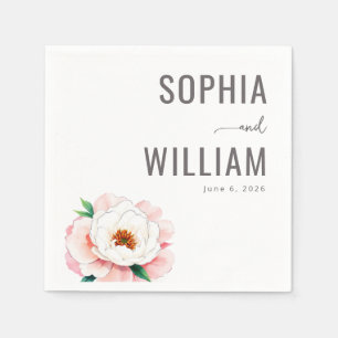 Servilleta De Papel Acuarela Floral Gris Elegante