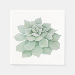 Servilleta De Papel Acuarela Floral Mint Cactus Suculento Verde
