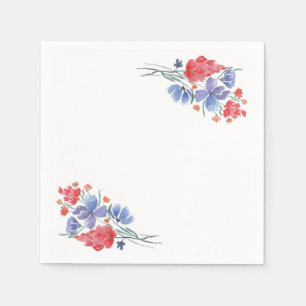 Servilleta De Papel Acuarela, flores.