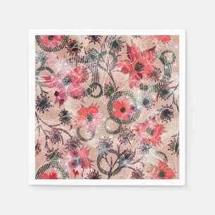 Servilleta De Papel Acuarela, flores.