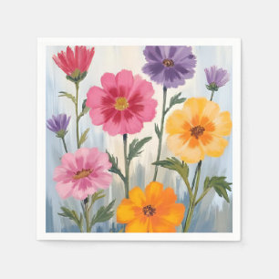 Servilleta De Papel Acuarela Flores Silvestres Pintura de Campo de F