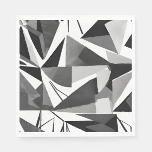 Servilleta De Papel Acuarela geométrica moderna abstracta en blanco y