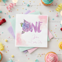 Acuarela hidrangea primer Cumpleaños