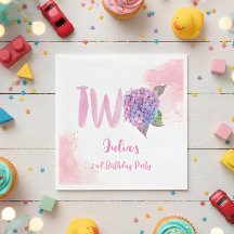 Acuarela hidrangea segundo Cumpleaños