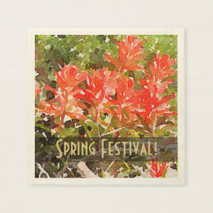 Servilleta De Papel Acuarela india del WildFlower de la brocha