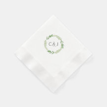 Acuarela Laurel Wreath Cocktail Napkins
