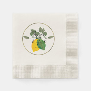 Servilleta De Papel Acuarela Limoncillo Limón Bodas