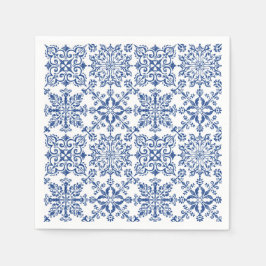 Servilleta De Papel Acuarela Mandala Azure Duro