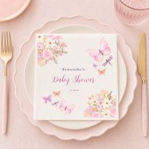 Acuarela Mariposa rosa Cumpleaños de bebé