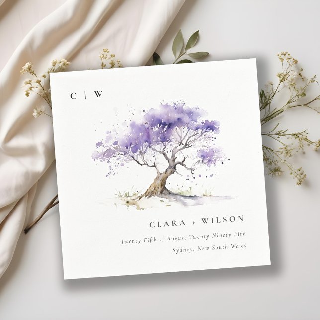 Servilleta De Papel Acuarela mínima Lilac Jacaranda Tree Boda (Subido por el creador)