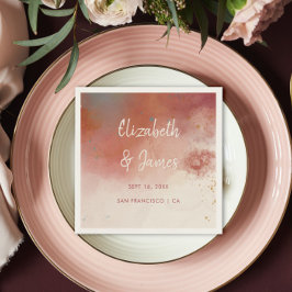 Servilleta De Papel Acuarela moderna Terracotta Desert Boho Boda