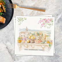 Acuarela Monogramada Toscana Mediterráneo Italia