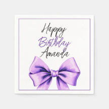 Acuarela Morado Bow Dulce 16 Cumpleaños