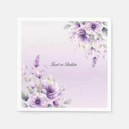 Servilleta De Papel Acuarela Napkins Morado Floral