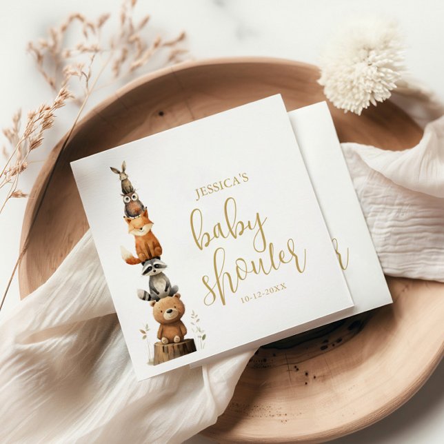 Servilleta De Papel acuarela neutra Woodland Animal Baby Duke (Subido por el creador)