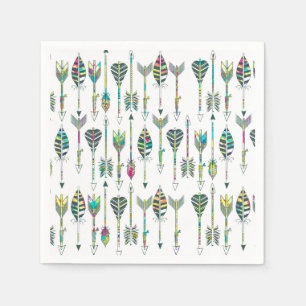 Servilleta De Papel acuarela oscila el patrón de flechas tribales gri