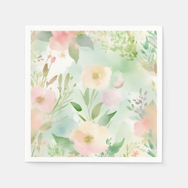 Servilleta De Papel Acuarela Pastel Springtime (Anverso)