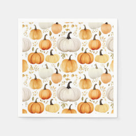 Servilleta De Papel Acuarela Pequeña Calabaza Patentada
