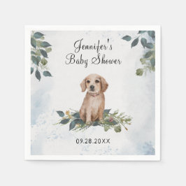 Servilleta De Papel Acuarela Perro porcino Baby Shower Napkins