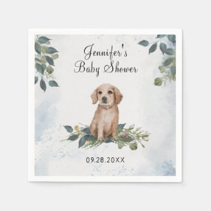 Servilleta De Papel Acuarela Perro porcino Baby Shower Napkins