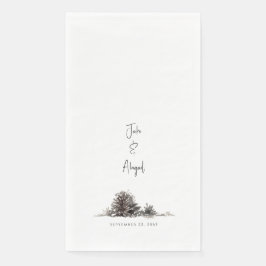 Servilleta De Papel Acuarela Personalizado personalizada Cono de pino 