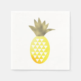 Servilleta De Papel Acuarela Piña Dorada Tropical Foil