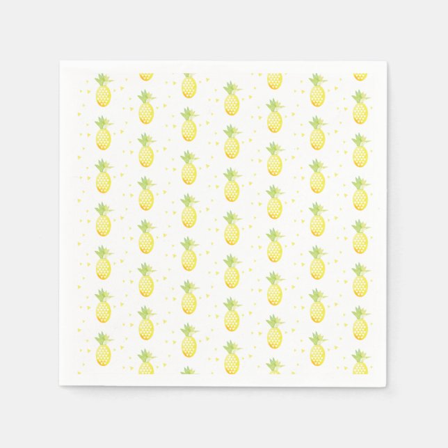 Servilleta De Papel Acuarela Piña Tropical Geométrica Repetir (Anverso)