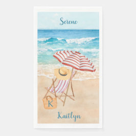 Servilleta De Papel Acuarela Playa Tropical Personalizable
