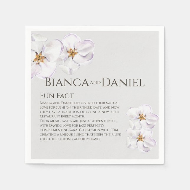 Servilleta De Papel acuarela primavera flor Napkins Datos divertidos (Anverso)