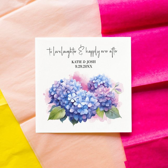 Servilleta De Papel Acuarela Púrpura Hidrangea Boda floral (Subido por el creador)