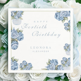 Servilleta De Papel Acuarela Rosa CUALQUIER cumpleaños floreciente