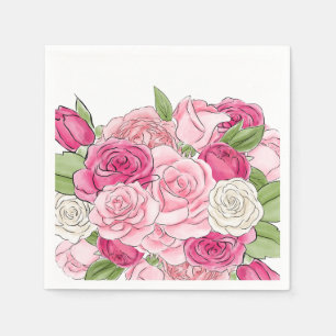 Servilleta De Papel Acuarela Roses rosas rosas rosas rosas napolas de