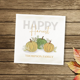 Servilleta De Papel Acuarela Sencilla Goura De Calabaza Feliz Cosecha