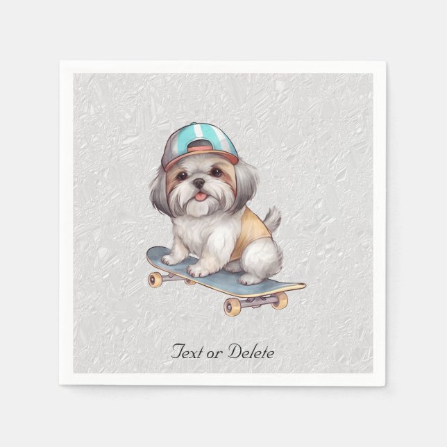 Servilleta De Papel Acuarela Shih Tzu Napkins (Anverso)