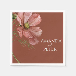 Servilleta De Papel Acuarela simple Terracotta Boda floral