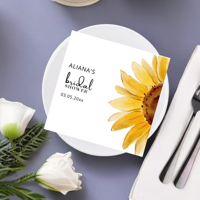Servilleta De Papel Acuarela Toallas para la ducha de novia Sunflower (Subido por el creador)