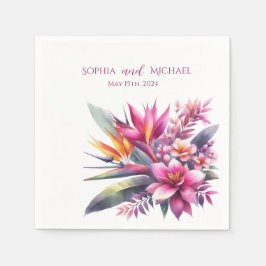 Servilleta De Papel Acuarela Tropical Bliss-Boda-Napkins