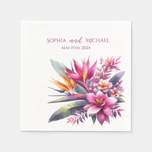 Servilleta De Papel Acuarela Tropical Bliss-Boda-Napkins