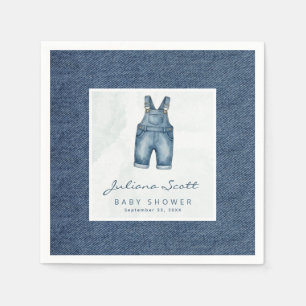 Servilleta De Papel Acuarela Vaqueros Baby Shower Denim