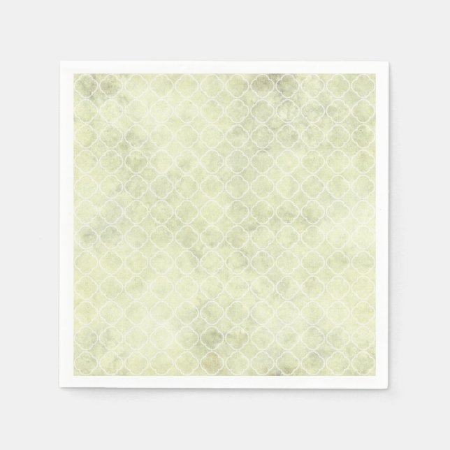 Servilleta De Papel Acuarela Verde Abstracto Pastel (Anverso)