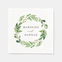 Servilleta De Papel Acuarela Verdor | Boda Personalizada