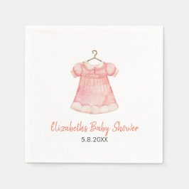 Servilleta De Papel Acuarela Vestido rosa Baby Shower Papel