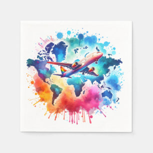 Servilleta De Papel Acuarela Viajemos por el diseño del mundo