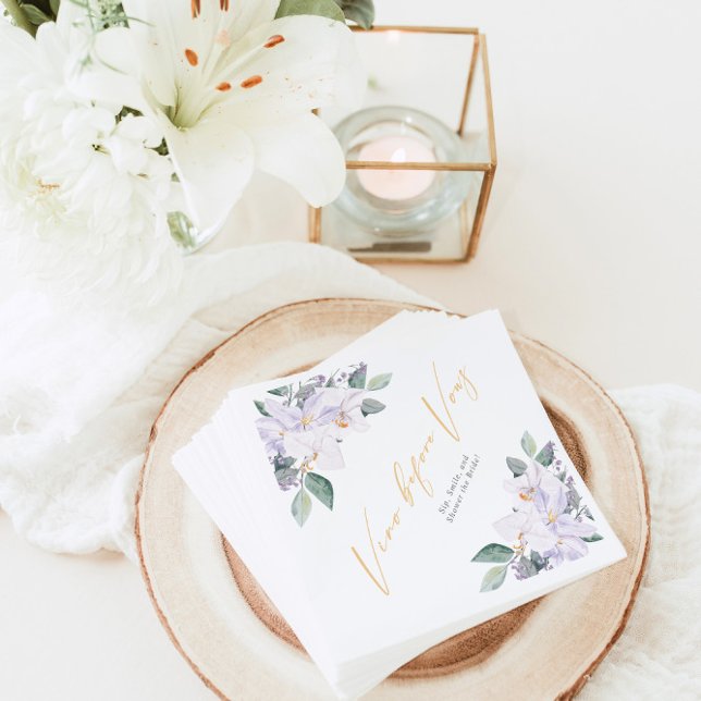 Servilleta De Papel Acuarela Vino Antes de los Votos Florales Despedid (Subido por el creador)