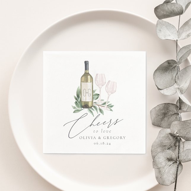 Servilleta De Papel Acuarela Vino Blanco Botánico a Amar (Subido por el creador)