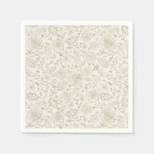Servilleta De Papel acuarela virgen floral esbozada